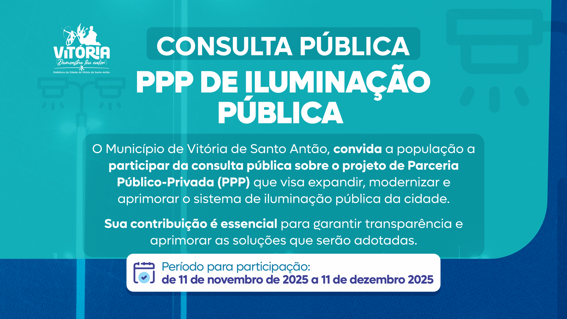 PPP de Iluminação Pública: uma Vitória de Santo Antão mais viva, iluminada e eficiente